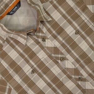 Arc'teryx Shirt Mens Small Brown Plaid Long Sleeve Button Front Hiking Outdoor